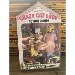 Crazy Cat Lady Action Figure Set Comes with 6 Cats Are You A Crazy Cat Person?